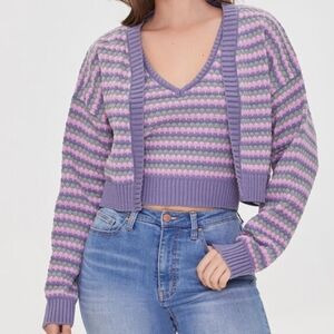 3/$20🌟 Forever 21 Multi Open Front Cropped Cardigan Size Small